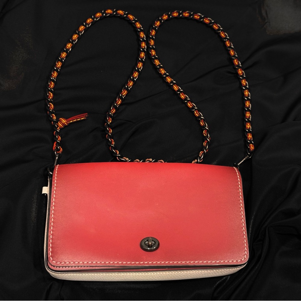 Elegant Red Leather Crossbody Bag